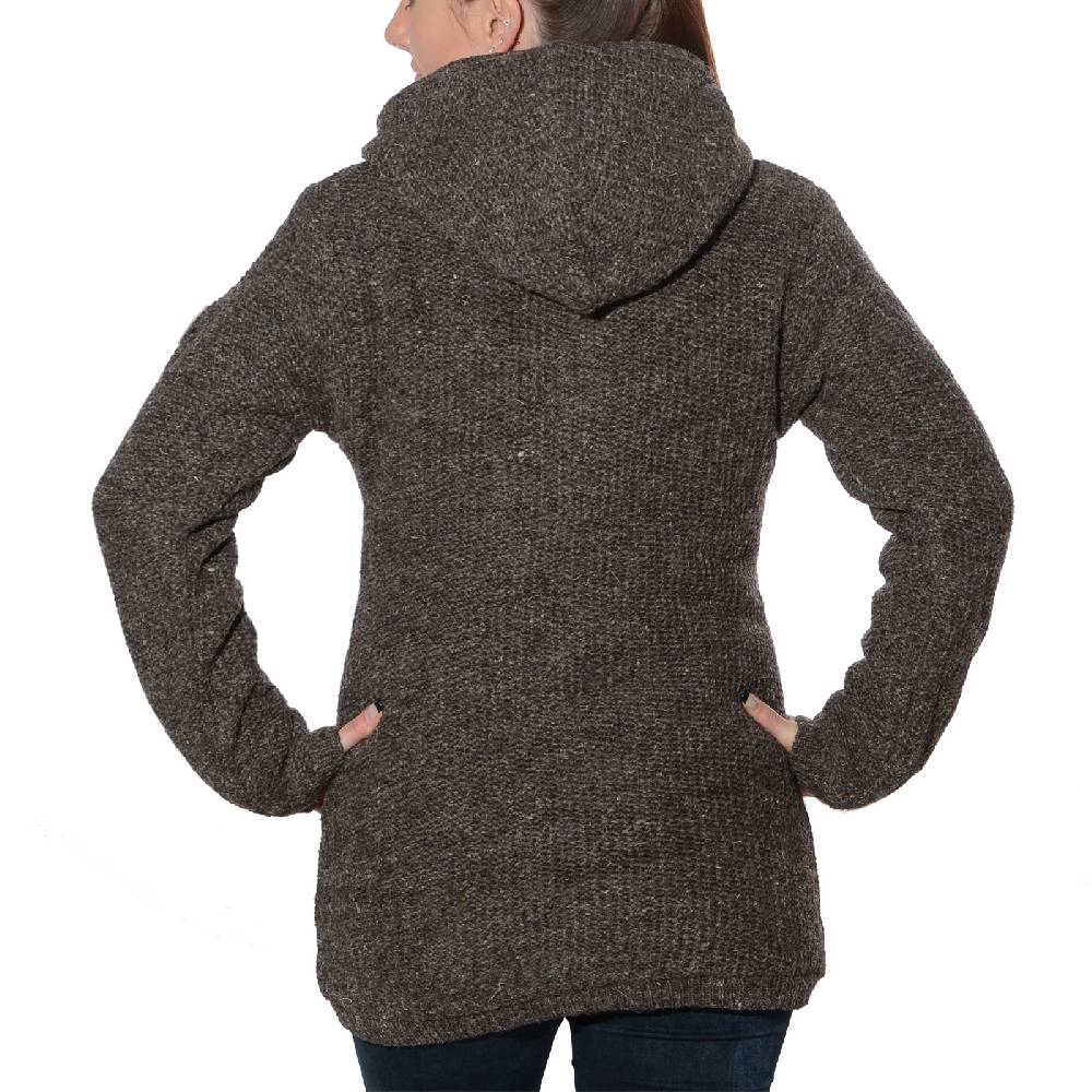 Kunst Und Magie Klassische Damen Strickjacke Wolle Jacke mit Fleecefutter und Kapuze von Kunst und Magie Nur noch ein Tag übrig