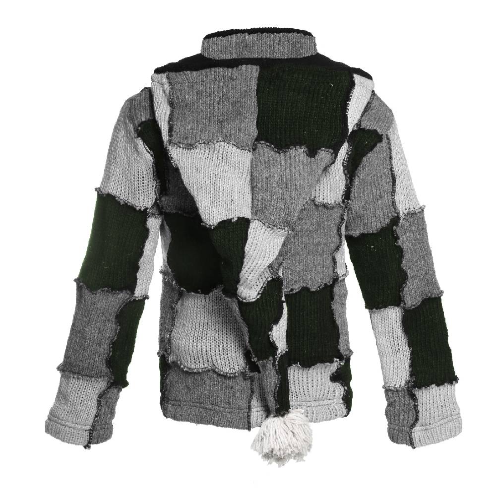 Kunst Und Magie Kunst und Magie Patchwork Strickjacke mit Zipfelkapuze Nachhaltig No Waist 50% Rabatt mit kostenlosem Versand