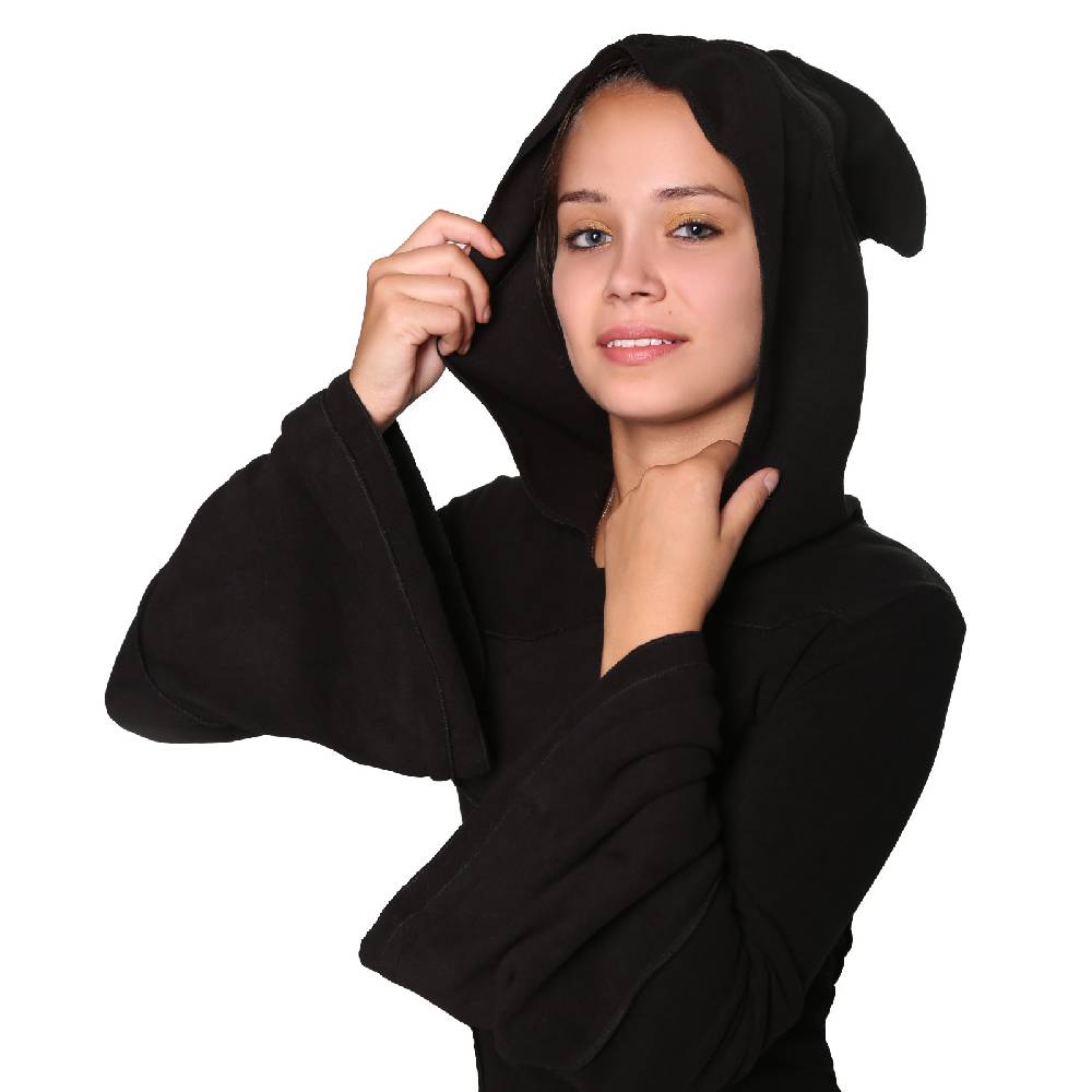 Kunst Und Magie Kunst und Magie Fleecekleid in Blattform aus Fleece mit Zipfelkapuze Fairy Goa Kostenloser Versand international