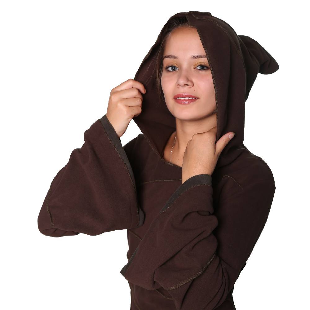 Kunst Und Magie Kunst und Magie Fleecekleid in Blattform aus Fleece mit Zipfelkapuze Fairy Goa Kostenloser Versand international