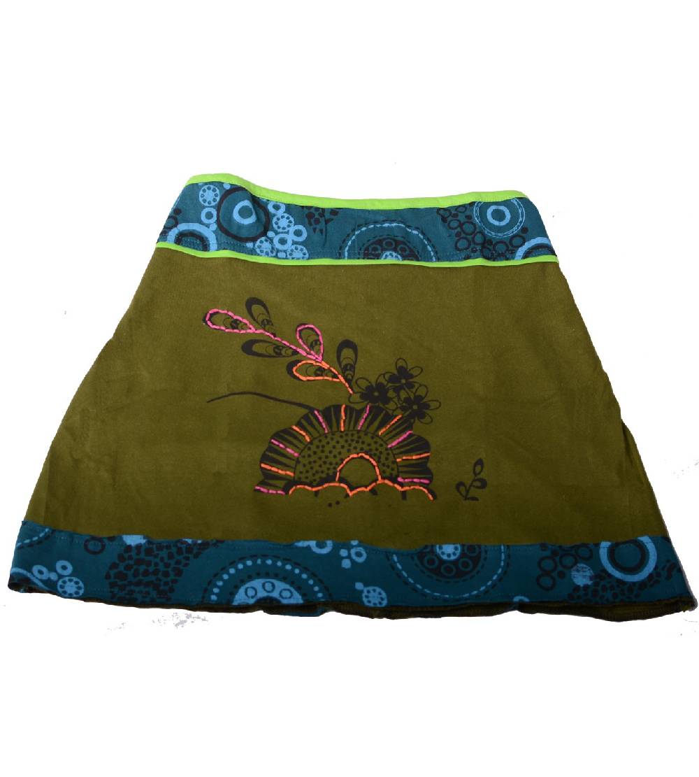 Kunst Und Magie Goa Patchwork-Minirock in knalligen Farben - Sommerrock Black Friday