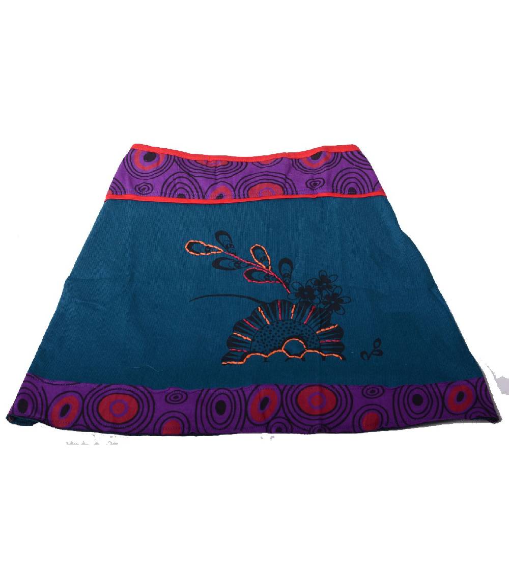 Kunst Und Magie Goa Patchwork-Minirock in knalligen Farben - Sommerrock Black Friday