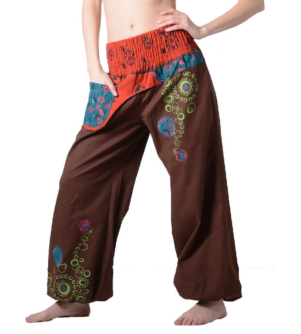 Kunst Und Magie Kunst und Magie Damen IBIZA Strandhose Wellnesshose Pluderhose in verschiedenen Farben Vatertagsangebot