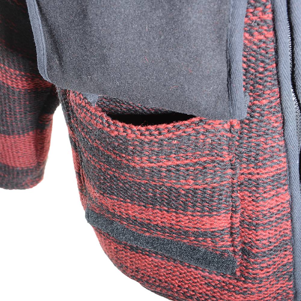 Kunst Und Magie Damen Wolljacke Hippie Goa Strickjacke mit Fleecefutter und Kapuze Schwarz/Rot Zeitlich begrenztes Angebot