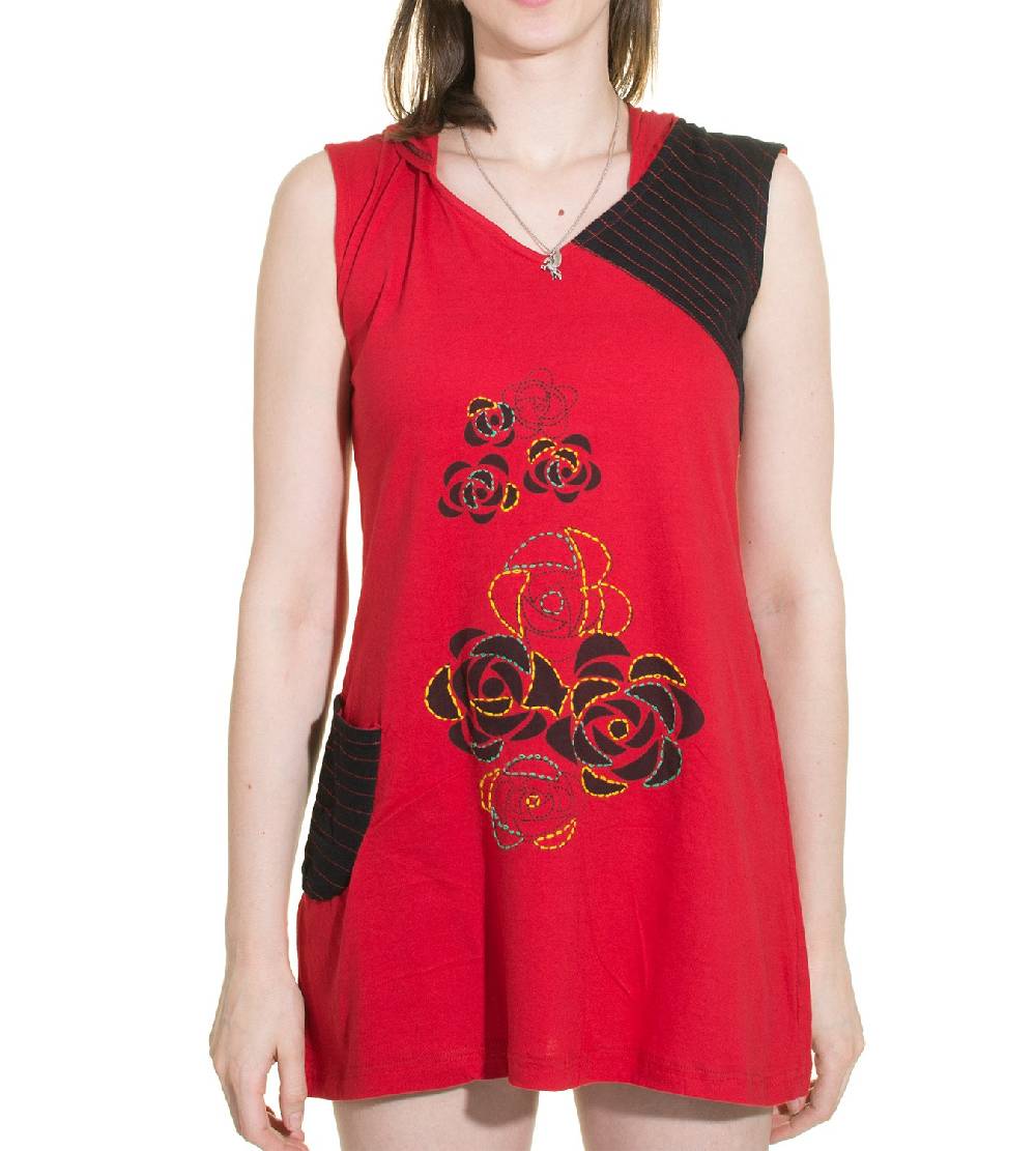 Kunst Und Magie Minikleid Longshirt Tunika Hippie Sommerkleid mit Zipfelkapuze Kauf eins, bekomm eins gratis