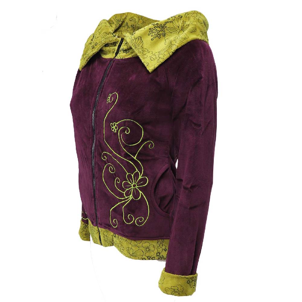 Kunst Und Magie Boho Ethno Jacke mit Rollkragen aus Samt Wochenangebot