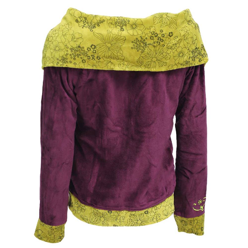 Kunst Und Magie Boho Ethno Jacke mit Rollkragen aus Samt Wochenangebot