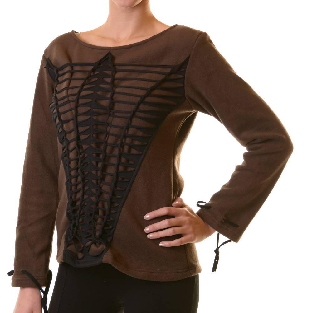 Kunst Und Magie Elfen Goa Fleece Pullover mit Razor Cut Design Kostenlose Rückgabe