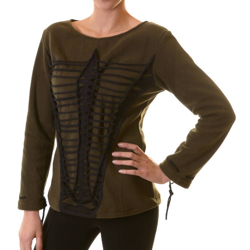 Kunst Und Magie Elfen Goa Fleece Pullover mit Razor Cut Design Kostenlose Rückgabe
