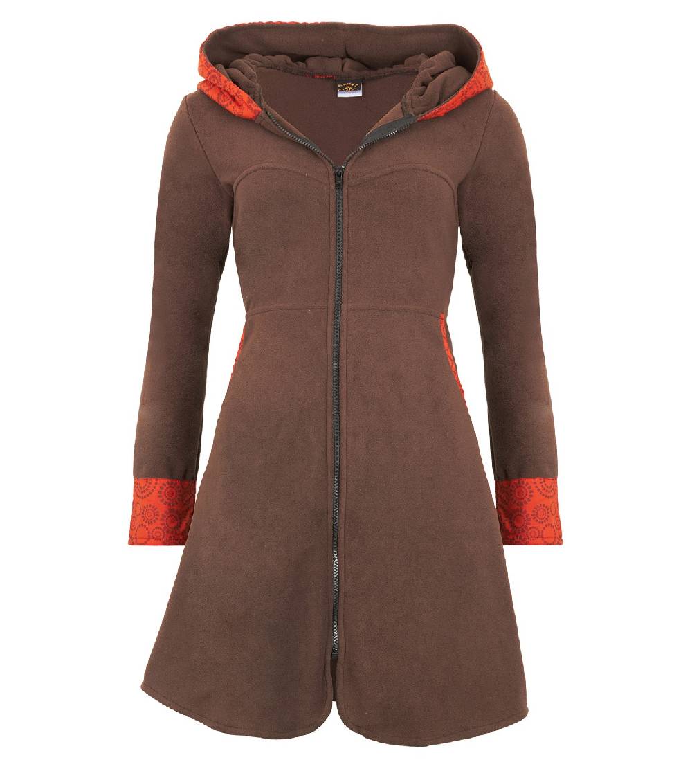 Kunst Und Magie Fleece Mantel Jacke mit Kapuze Goa Psy Hippie Boho extravagant Begrenzte Freigabe