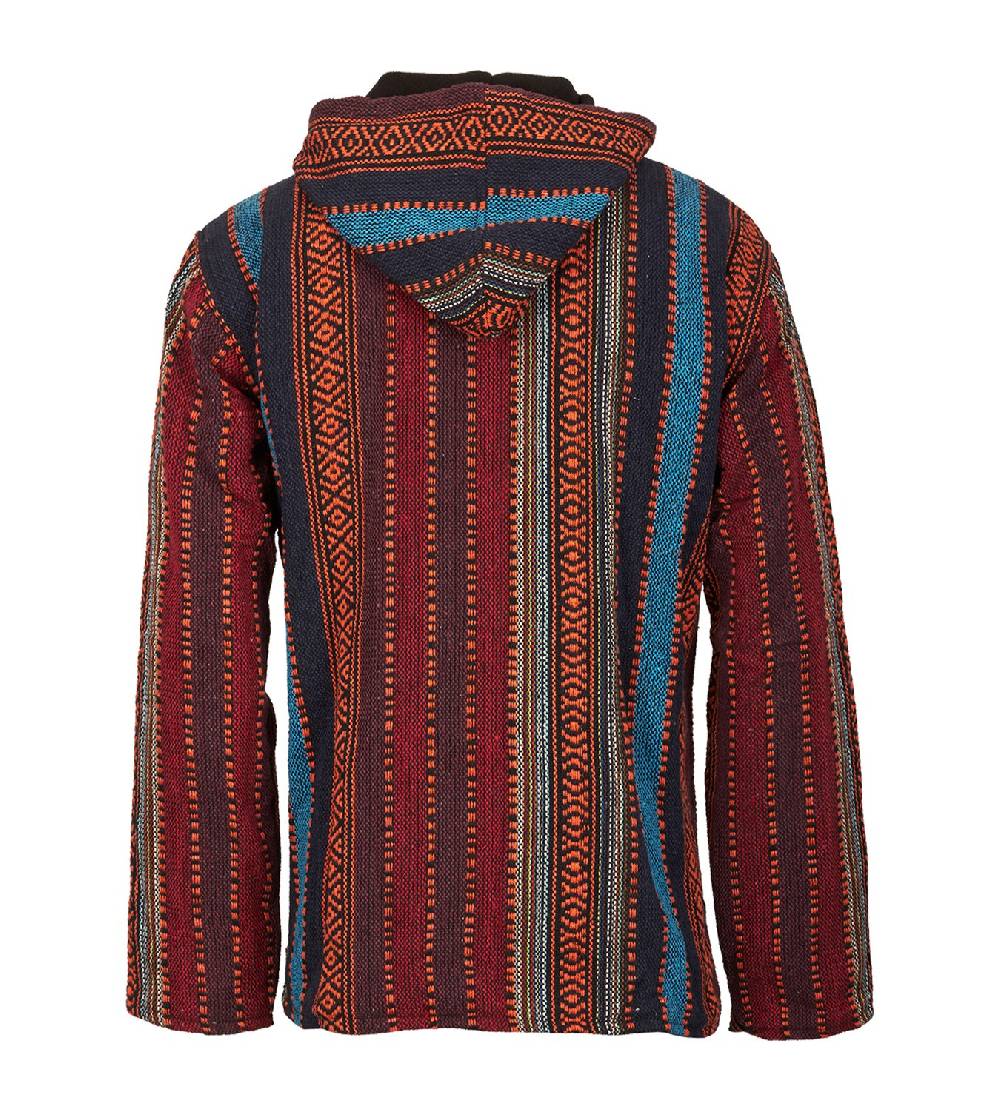 Kunst Und Magie Kunst und Magie Nepal Baja Jerga Sweatshirt Poncho mit Fleecefutter Kapuze Clearance-Verkauf