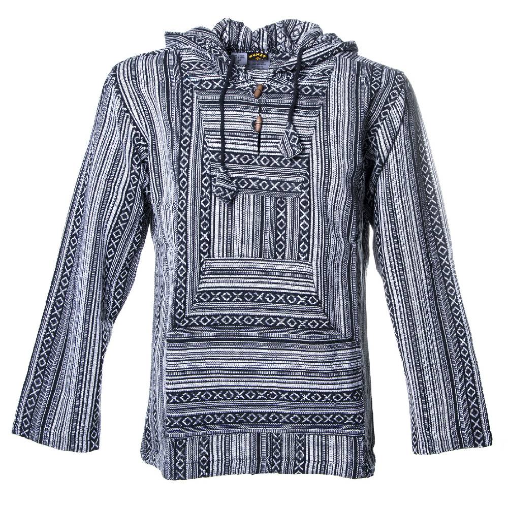 Kunst Und Magie Kunst und Magie Herren Nepal Baja Hoodie Pullover Sweatshirt Poncho Fabrikladen