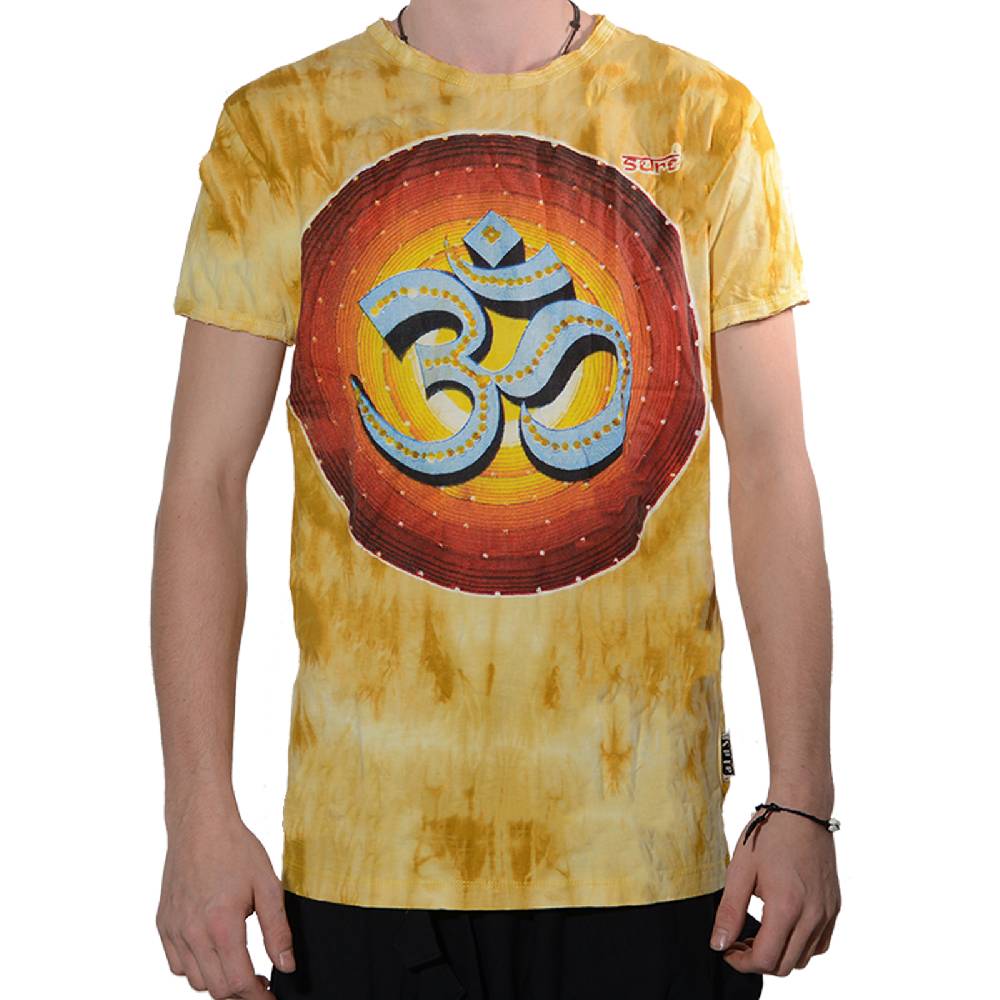 Kunst Und Magie Kunst und Magie Sure 70er Retro T-Shirt OM im Batik Look Günstiger Verkauf