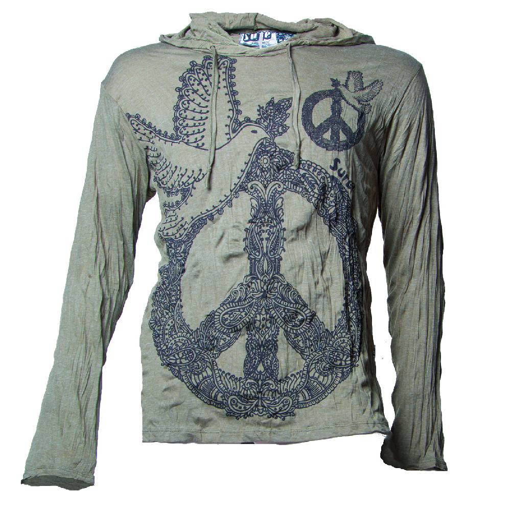 Kunst Und Magie Kunst und Magie Sure Hoody Kapuzen Shirt Peace mit Friedenstaube Meist gekauft