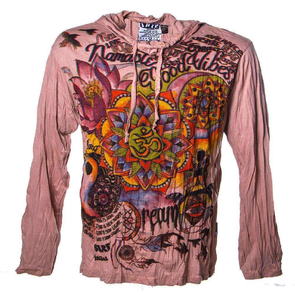 Kunst Und Magie Kunst und Magie Sure Hoody Kapuzen Shirt mit "Om im Lotus" Motiv Blitzverkäufe