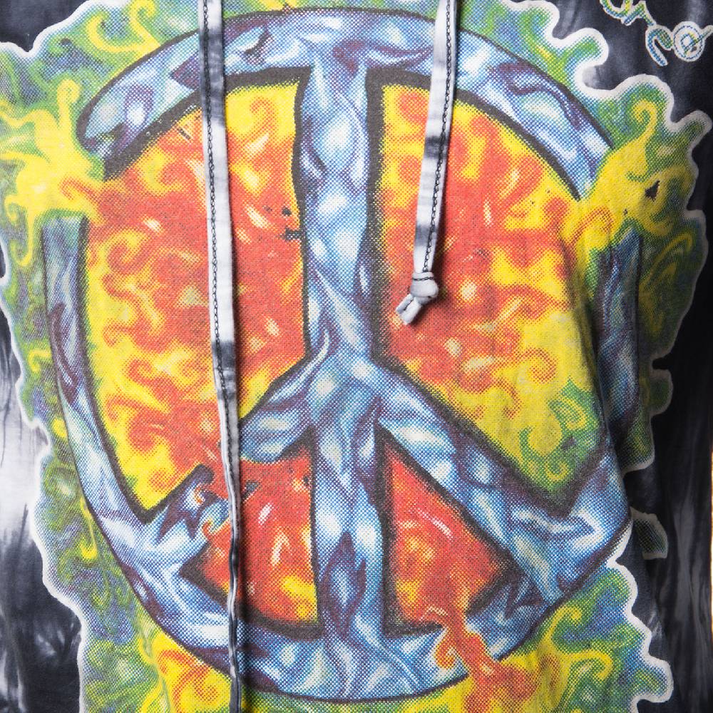 Kunst Und Magie Kunst und Magie Sure Hoody Kapuzen Tie Dye Batik Shirt mit "Peace" Motiv Kostenloser Versand