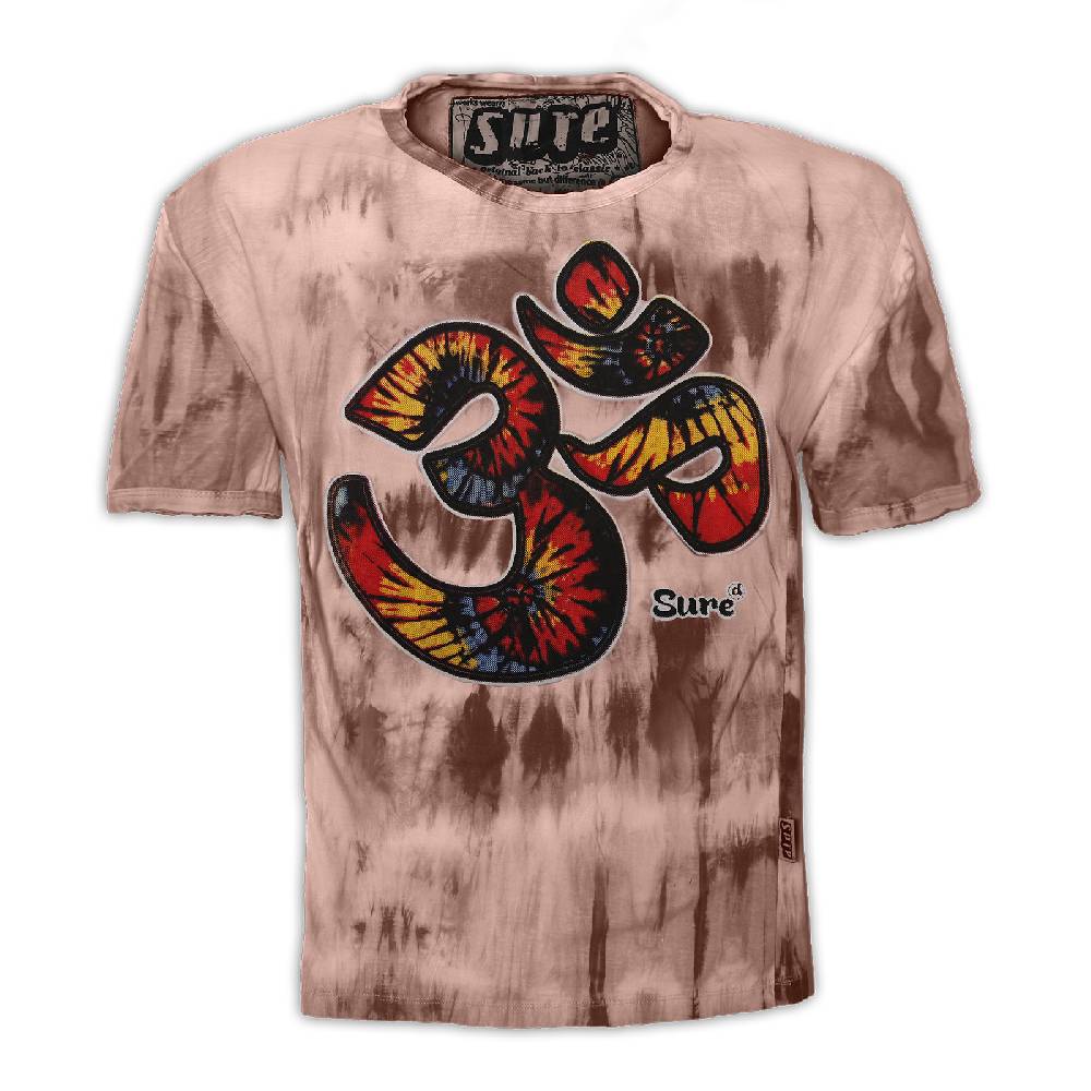 Kunst Und Magie Kunst und Magie Sure Herren Buntes 70er Retro Hippie T-Shirt OM im Batiklook Fabrik Onlineshop