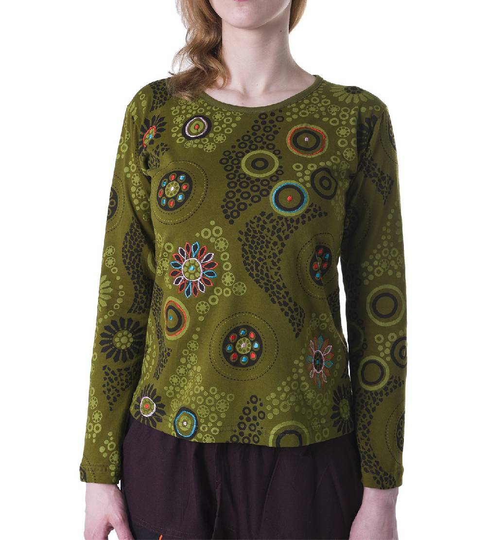 Kunst Und Magie Kunst und Magie Boho Damen Sweater Oberteil mit Stickereien Sonderangebot