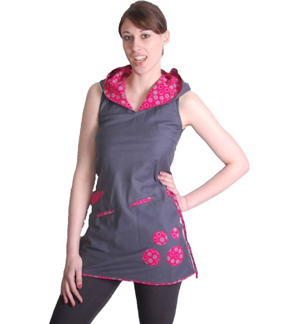 Kunst Und Magie Kunst und Magie Boho Hippie Tunika Oberteil/Minikleid Longshirt mit Kapuze Flash Sale