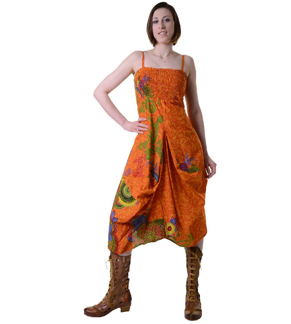Kunst Und Magie Farbenfrohes Goa Sommerkleid mit trendigen Blumenmustern Muttertagsangebot