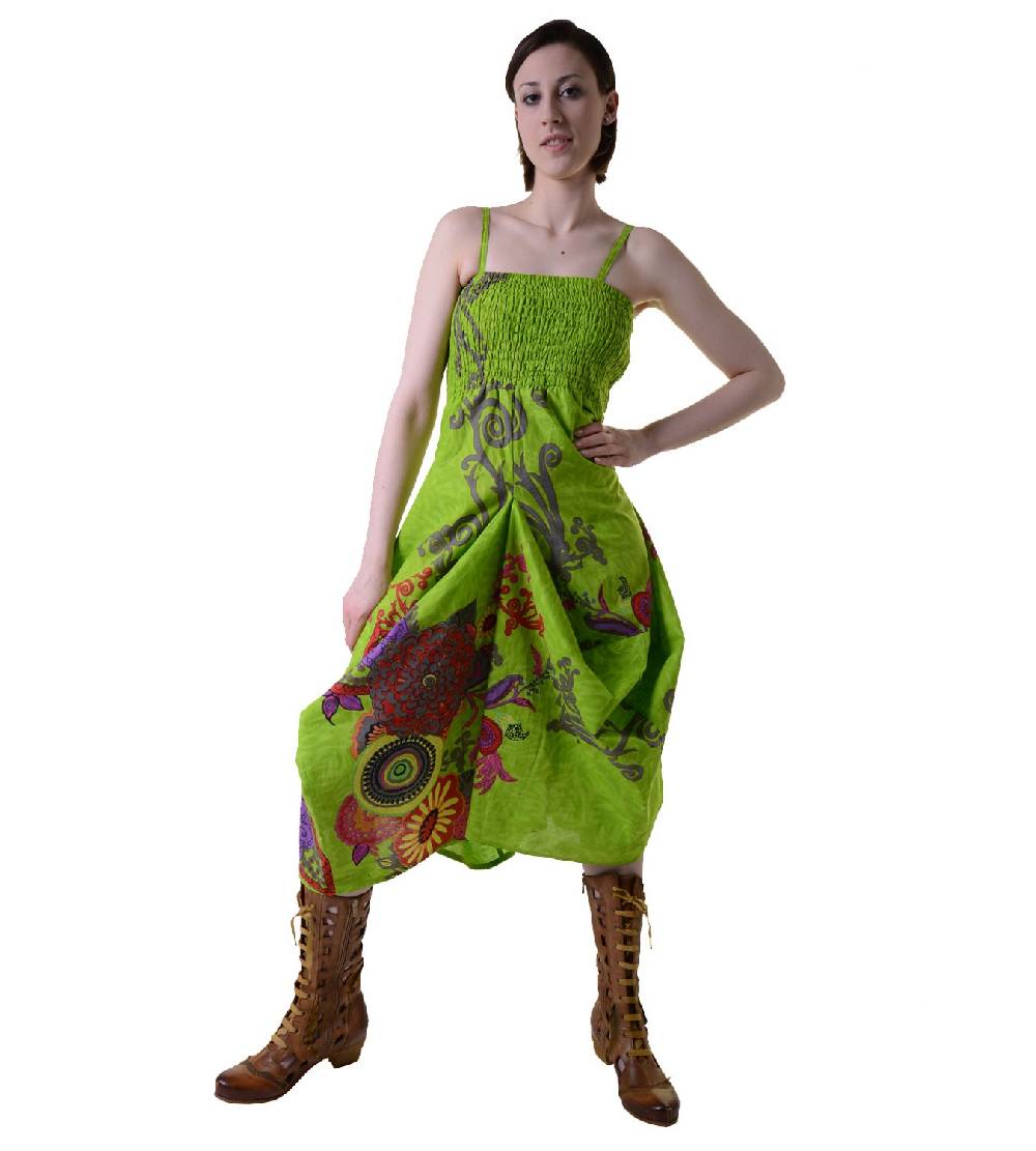Kunst Und Magie Farbenfrohes Goa Sommerkleid mit trendigen Blumenmustern Muttertagsangebot