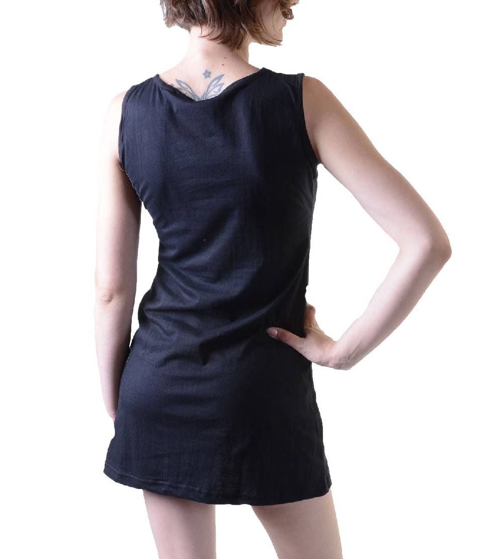 Kunst Und Magie Minikleid Longshirt Tunika Hippie Goa Sommerkleid bestickt Valentinstagsangebot