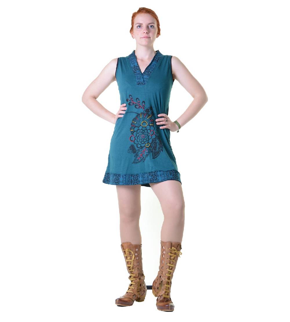Kunst Und Magie Minikleid Longshirt Tunika Hippie Sommerkleid in tollen Farben Heißer Verkauf