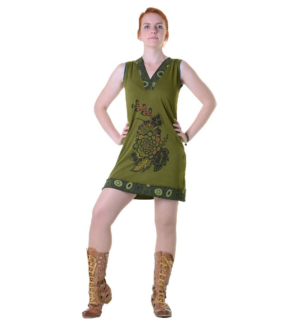 Kunst Und Magie Minikleid Longshirt Tunika Hippie Sommerkleid in tollen Farben Heißer Verkauf