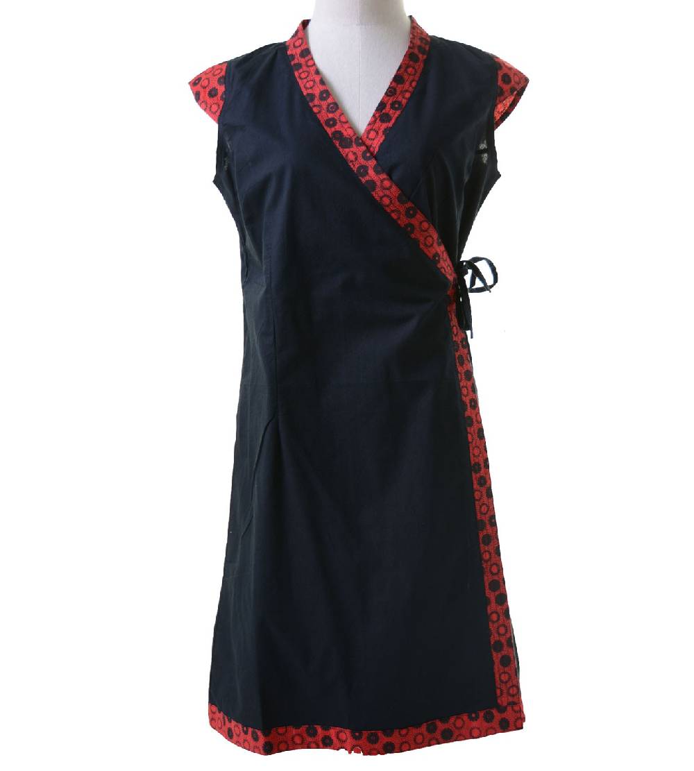 Kunst Und Magie Wickelkleid Tibet Minikleid Tunika Hippie Goa Sommerkleid extravagant Neueste Mode