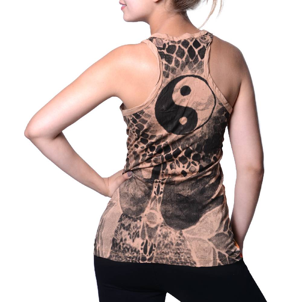 Kunst Und Magie Kunst und Magie Sure Damen Ying Yang 70er Retro Trägertop T-Shirt Tank-Top Hippie Goa Kostenlose Rückgabe