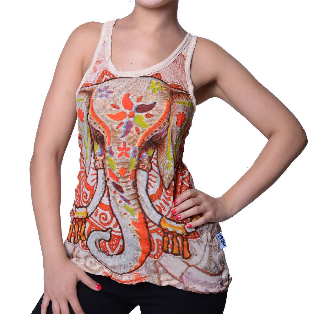 Kunst Und Magie Kunst und Magie Elefant Motiv 70er Retro Tanktop Sure T-Shirt Letzte 3 Tage