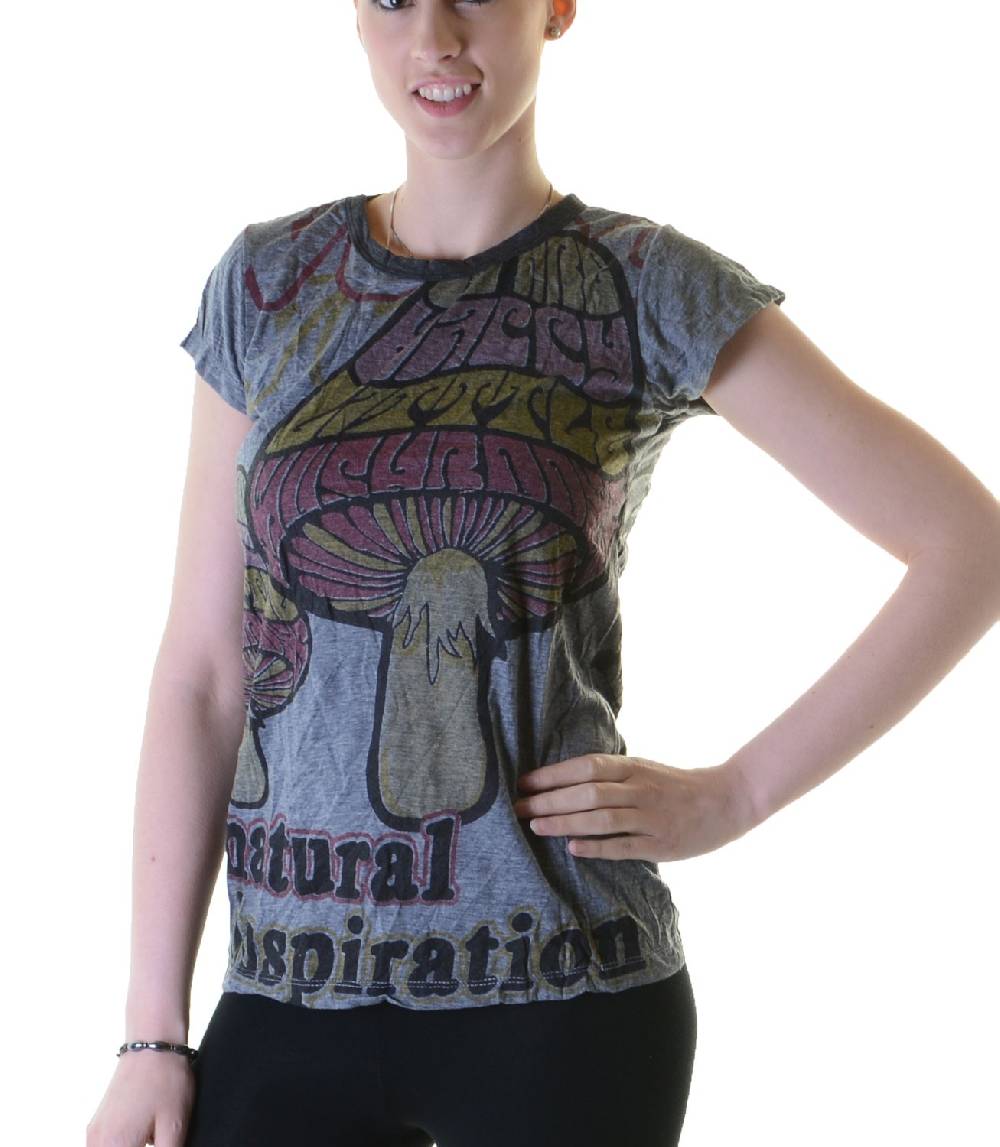 Kunst Und Magie 70er Retro Top Sure WEED Magic Mushroom Psy Goa T-Shirt Girlie Sonderangebot der Fabrik