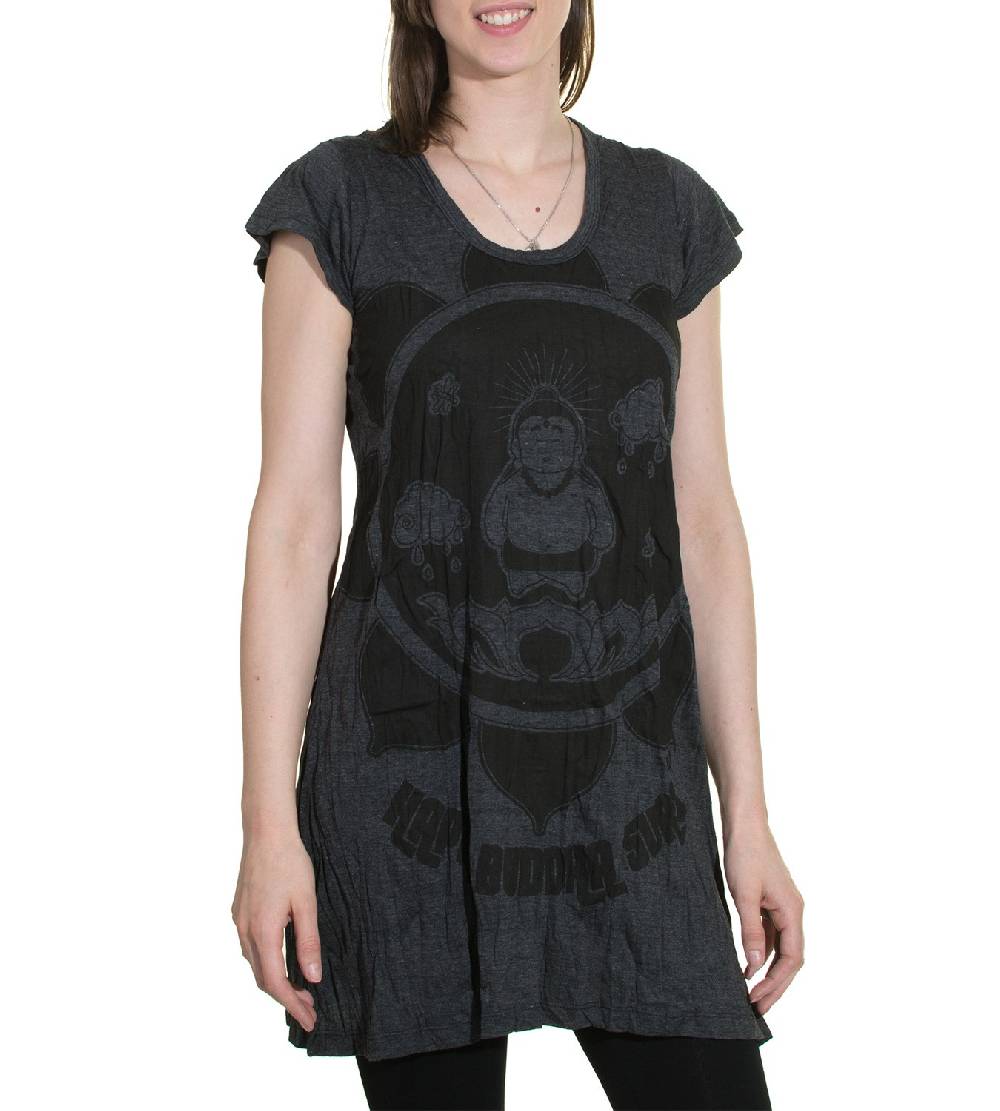 Kunst Und Magie 70er Retro Trägertop Minikleid Sure Buddha Lotus Blume T-Shirt Super Rabatt