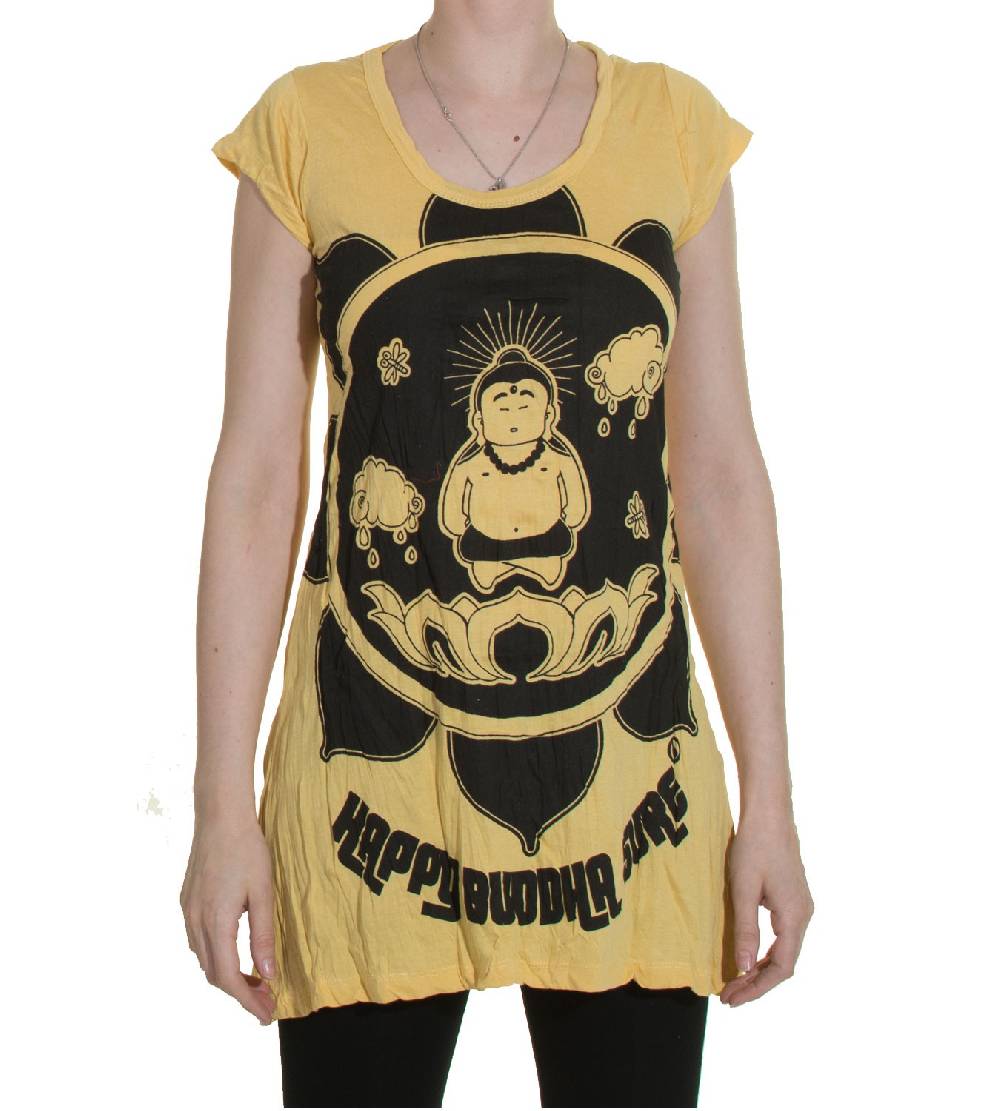 Kunst Und Magie 70er Retro Trägertop Minikleid Sure Buddha Lotus Blume T-Shirt Super Rabatt