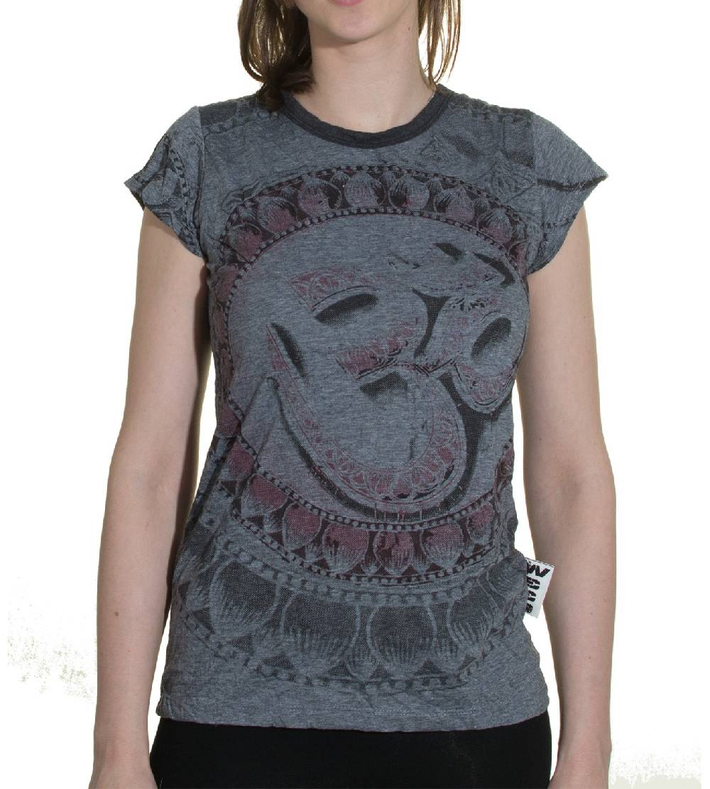 Kunst Und Magie Sure WEED Top 70er Style Goa Om Symbol Girlie T-Shirt im Retro Look Riesige Rabatte