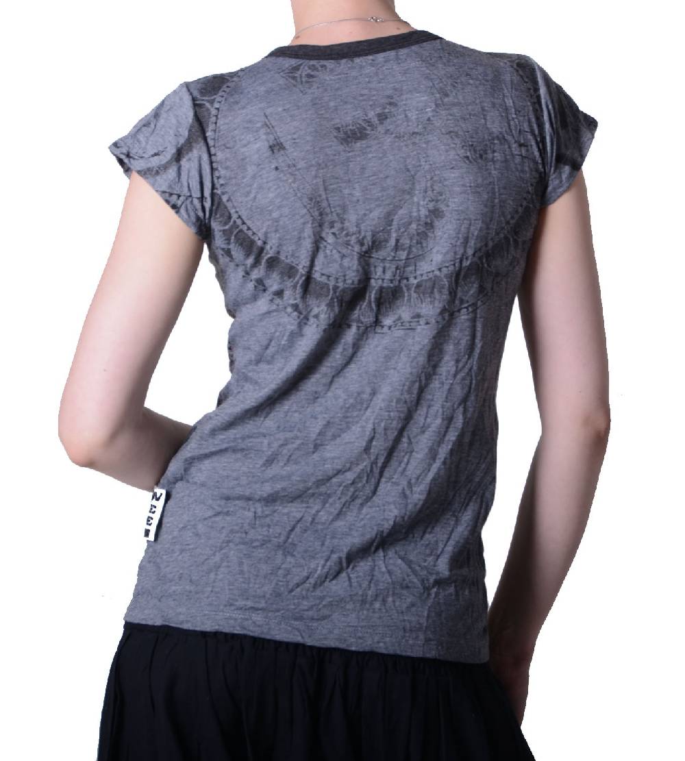 Kunst Und Magie Sure WEED Top 70er Style Goa Om Symbol Girlie T-Shirt im Retro Look Riesige Rabatte