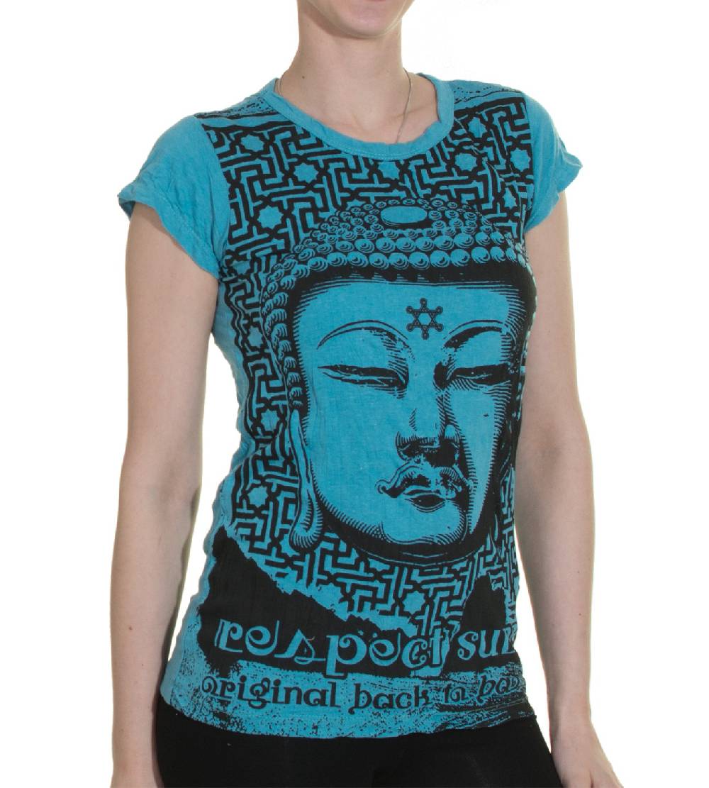 Kunst Und Magie 70er Retro T-Shirt Top Sure Buddha Kostenloser Versand international