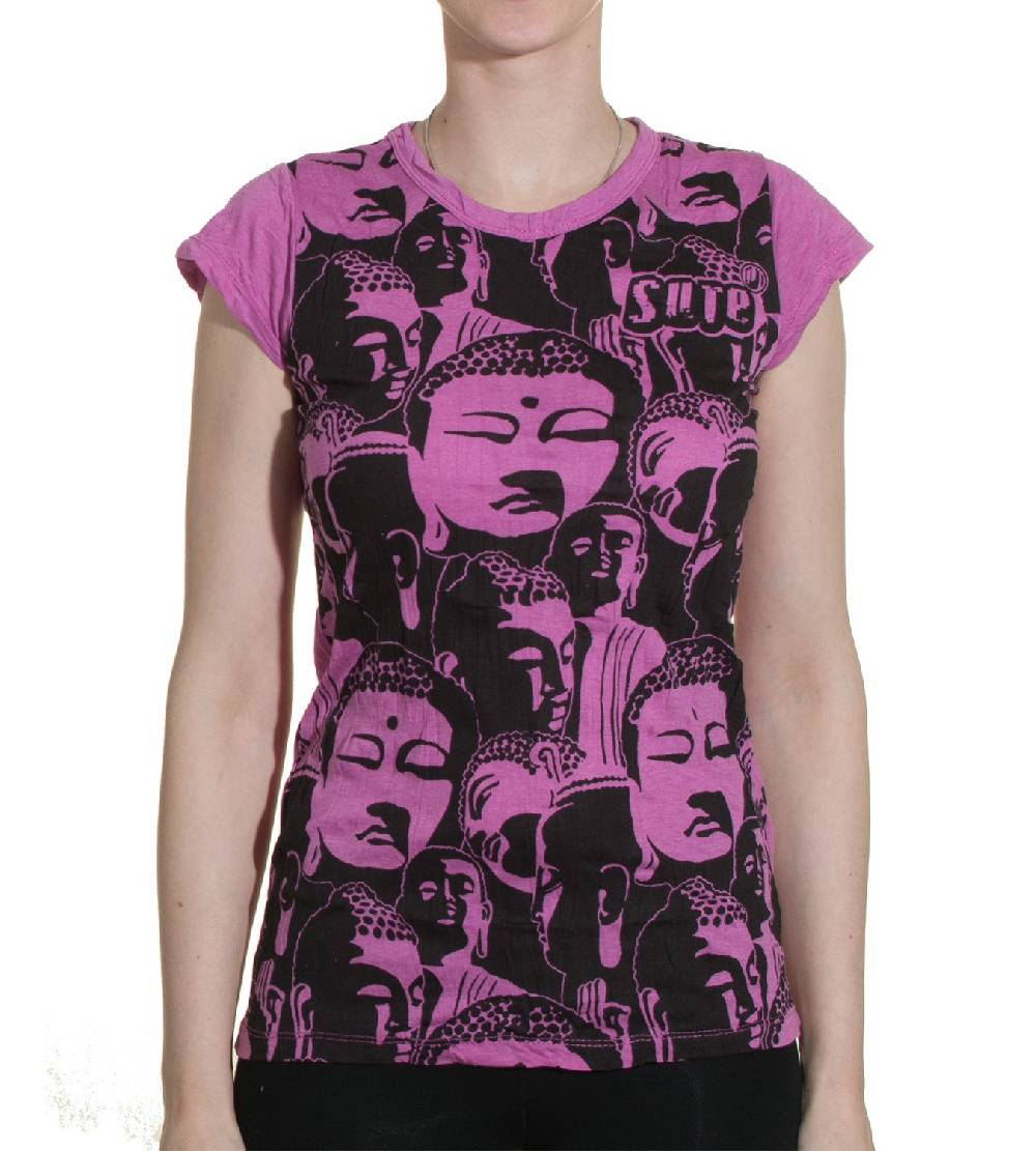 Kunst Und Magie Top Sure Buddha Köpfe 70er Retro T-Shirt Hippie Goa Begrenzt auf 3 Tage