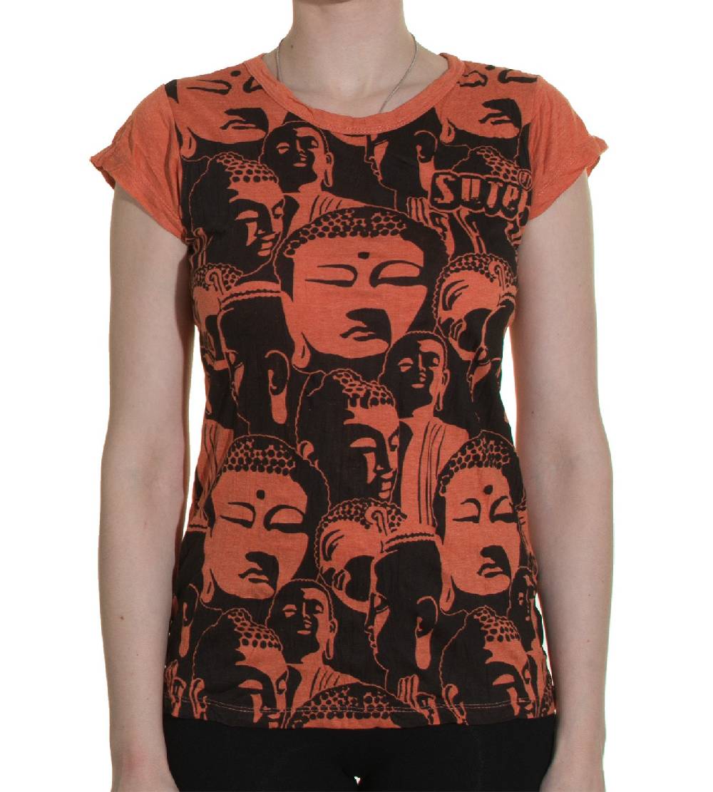 Kunst Und Magie Top Sure Buddha Köpfe 70er Retro T-Shirt Hippie Goa Begrenzt auf 3 Tage