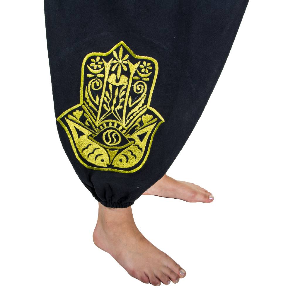 Kunst Und Magie Kunst und Magie Damen Haremshose mit Hamsa Hand der Fatima Symbol Online