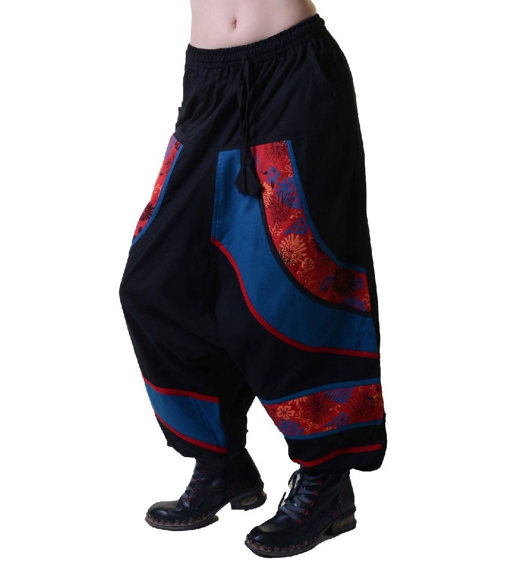Kunst Und Magie Psy Sarouel Baggy Pants Hippie Hose Goa Baumwoll Haremshose mehrfarbig Verkauf