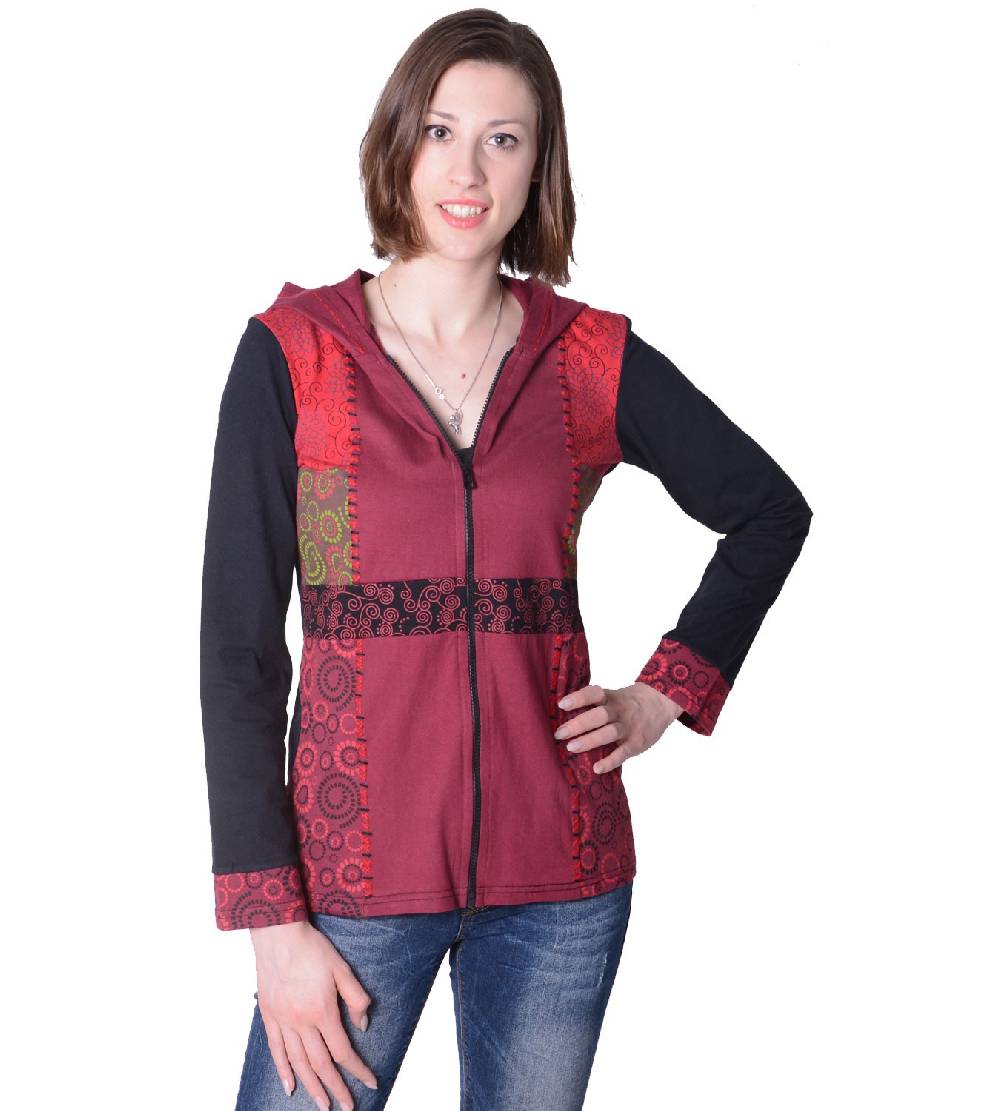 Kunst Und Magie Flippige Damen Freizeitjacke aus Baumwolle mit Zipfelkapuze Schlussverkauf
