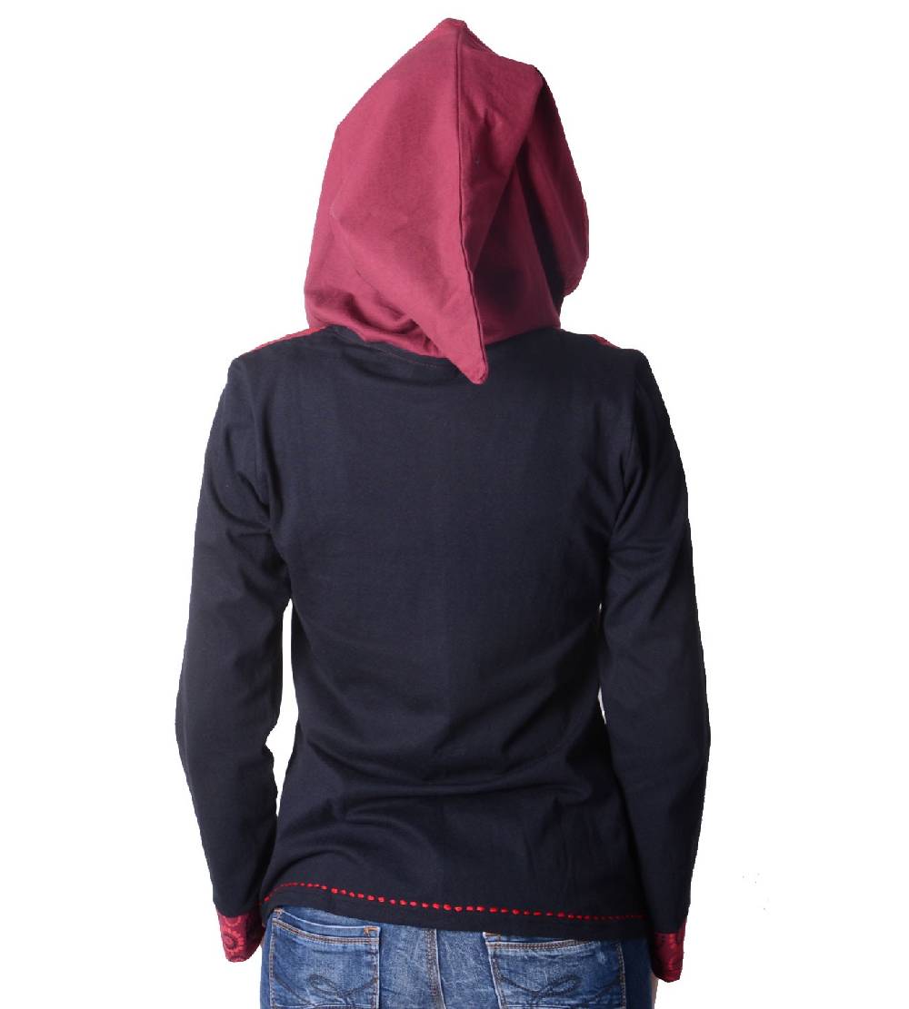 Kunst Und Magie Flippige Damen Freizeitjacke aus Baumwolle mit Zipfelkapuze Schlussverkauf