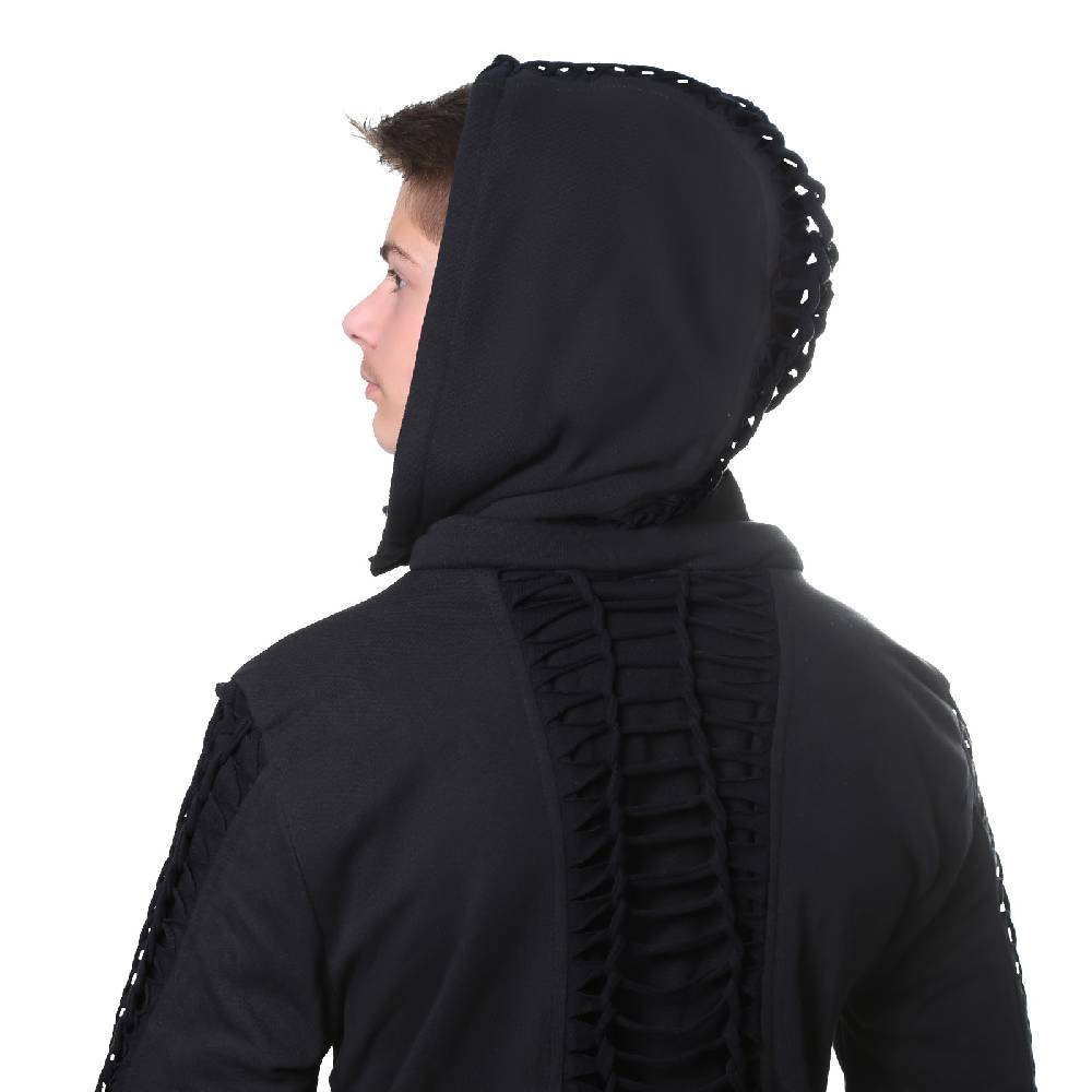 Kunst Und Magie Kunst und Magie Herren Goajacke aus Baumwolle mit Fleecefutter, Kapuze und Schnürungen Medieval Meist gekauft
