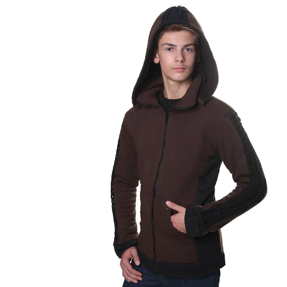 Kunst Und Magie Kunst und Magie Herren Goajacke aus Baumwolle mit Fleecefutter, Kapuze und Schnürungen Medieval Meist gekauft