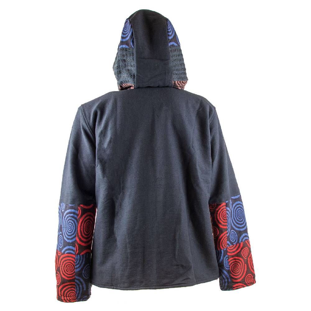 Kunst Und Magie Kunst und Magie Herren Patchwork Jacke mit Kapuze Blitzverkäufe