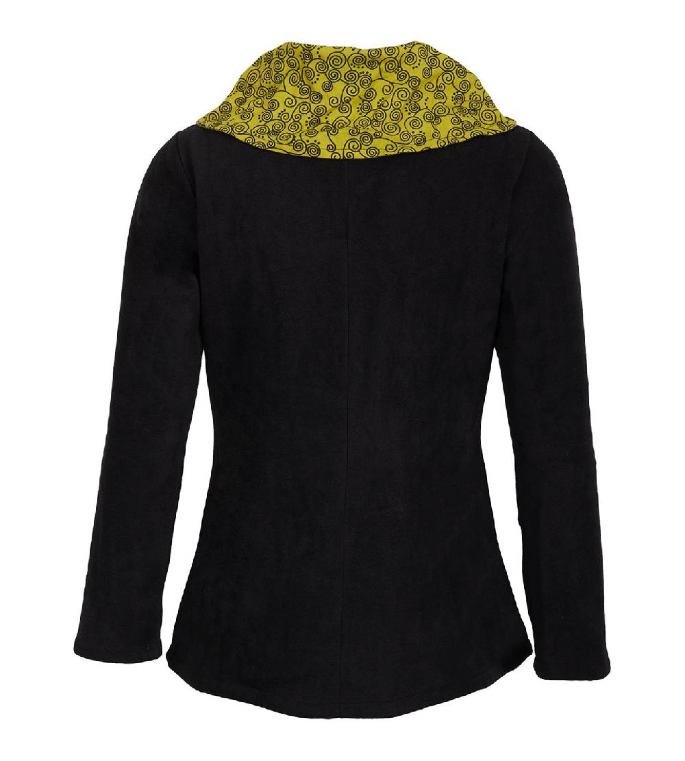 Kunst Und Magie Fleecejacke mit farbigem Kragen Goa Psy Hippie - Boho Damen Jacke Limitierter Zeitrabatt