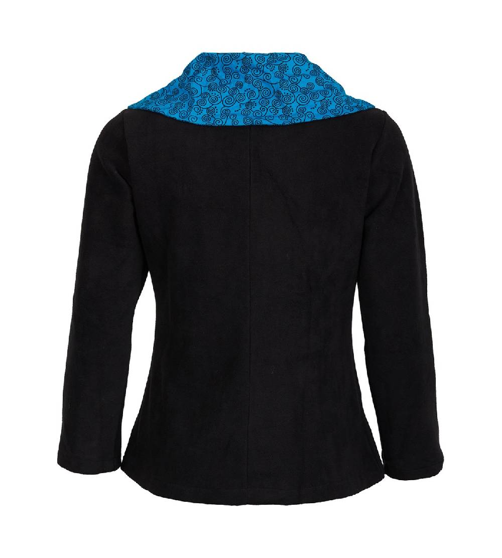 Kunst Und Magie Fleecejacke mit farbigem Kragen Goa Psy Hippie - Boho Damen Jacke Limitierter Zeitrabatt