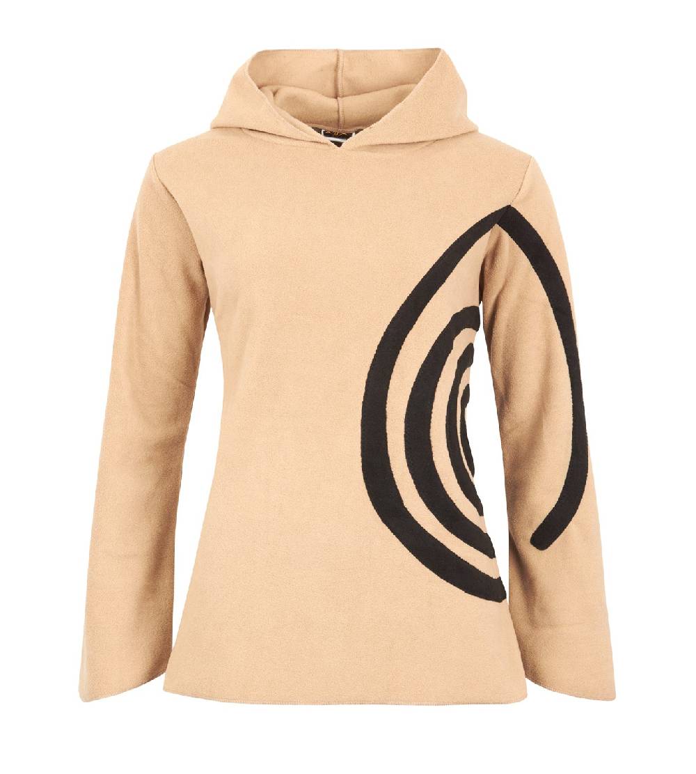 Kunst Und Magie Fleece Pullover mit Zipfelkapuze Goa Psy Hippie Fraggle mit Spirale Sonderangebot