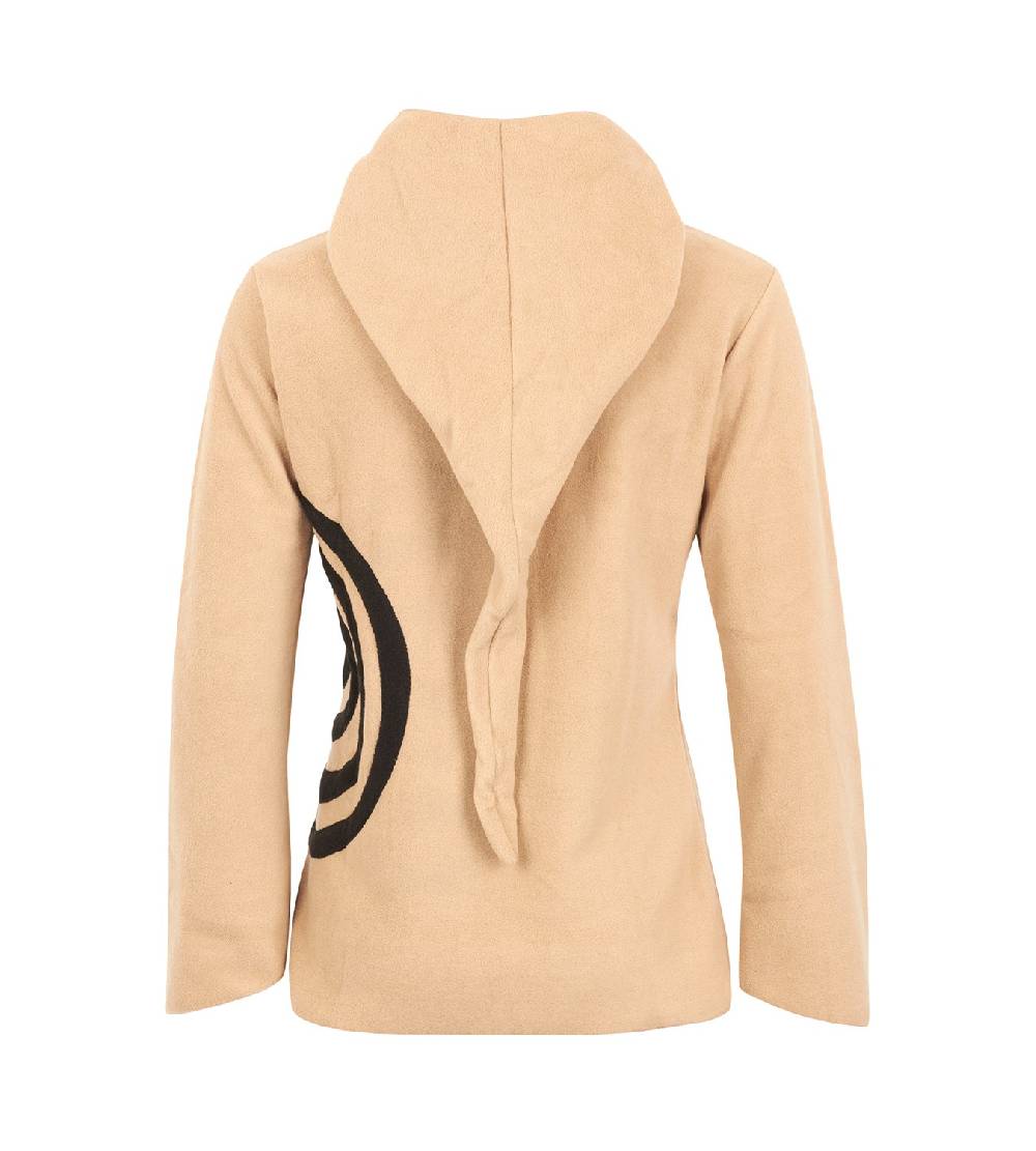 Kunst Und Magie Fleece Pullover mit Zipfelkapuze Goa Psy Hippie Fraggle mit Spirale Sonderangebot
